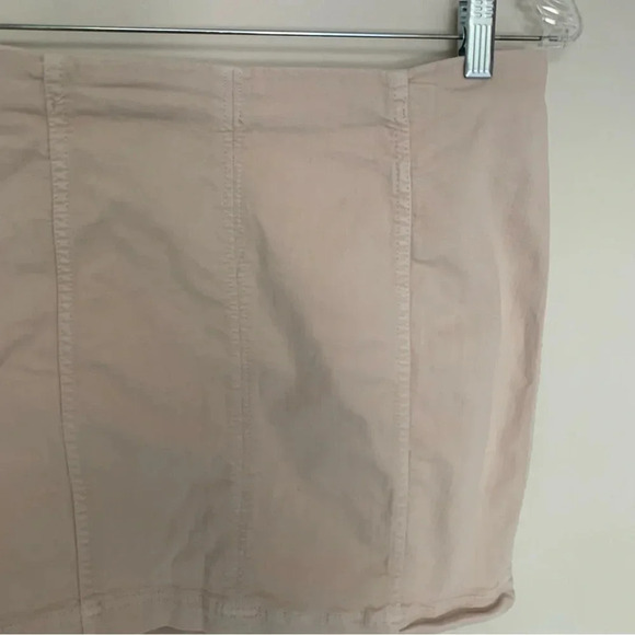 Free People  Light Pink Cotton Denim Stretch Mini Skirt 10 - Picture 7 of 8